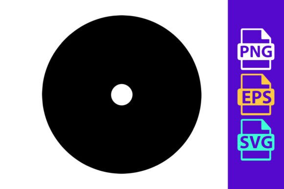 A Black Vinyl Record with White Concentr: Retro Audio Aesthetics