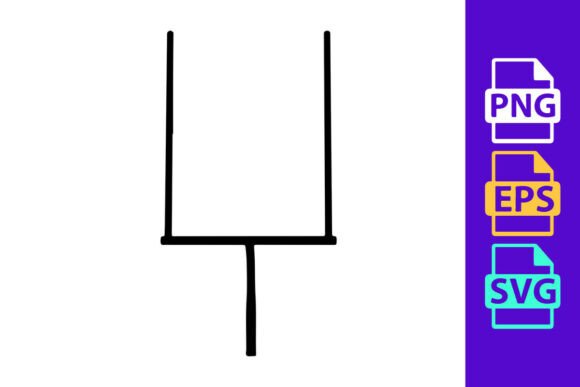 A Simple Line Drawing of a Goalpost and Football: Versatile Vector Design