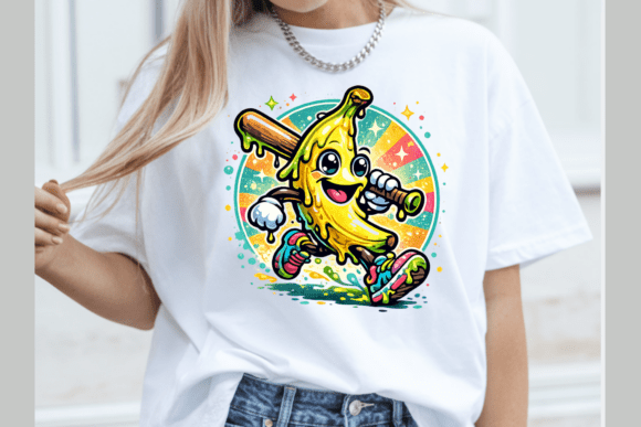 Banana Baseball Cartoon PNG: A Home Run for Playful Design