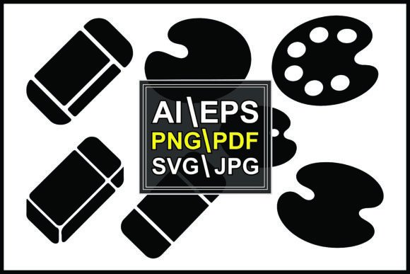 Black and White Supplies Painting Tools: A Design Asset