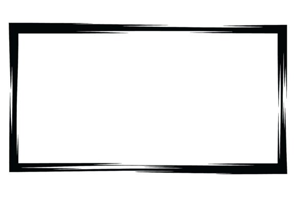 Black Border with Brush Strokes Icon Set: Artistic Frames