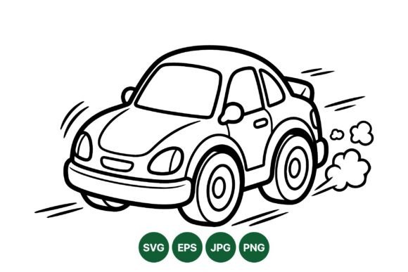 Cute Cartoon Car Outline Svg: Capture Speed and Energy