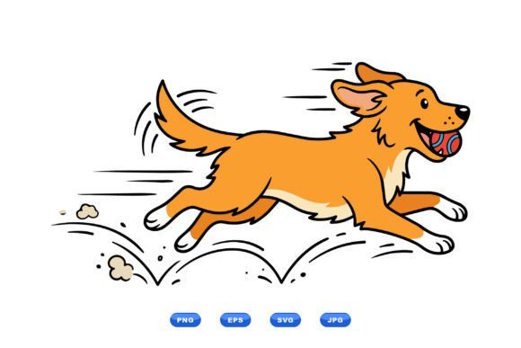 Cute Running Dog Clipart SVG: Inject Playful Energy