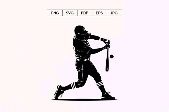 Dynamic Motion: The Baseball Batter Swing Action Silhouette
