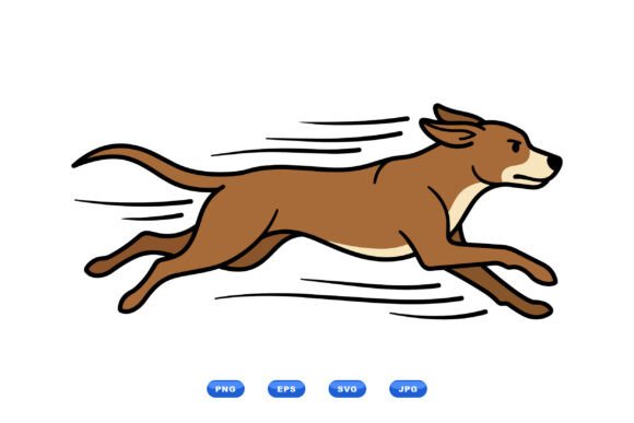 Energize Your Projects with Fast Running Dog Clipart SVG