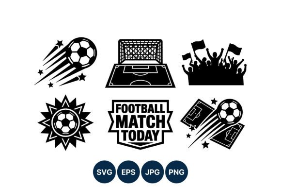 Game Day Graphics: Football Match Today Soccer Ball Icons