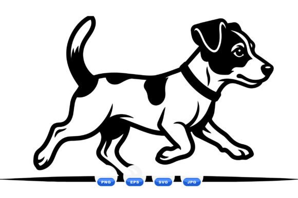 Playful Running Dog Clipart: A Dynamic Asset for Your Brand