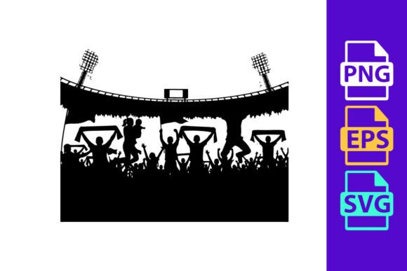 Silhouette of Excited Fans Celebrating I: Capturing the Energy of the Game