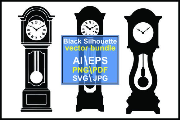 Silhouettes Grandfather Clocks Time: A Vector Bundle for Timeless Design